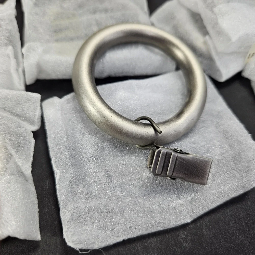 Pottery Barn Curtain Classic Clip Rings Set of 7 Pewter Small 2 Inch New
